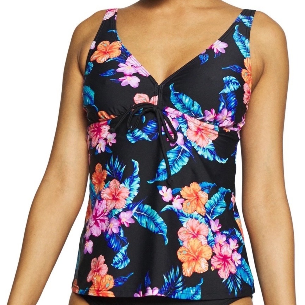 LASCANA Floral Tankini Swim Set Size 10DD/10 Beach Resortwear Travel Vacation